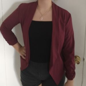 Burgundy fitted blazer
